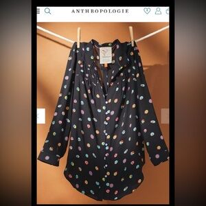 Anthropologie 13 of 52 Conversations Buttons Size 4 Button Down Womens Top